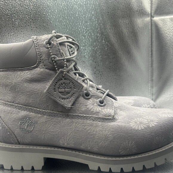 RARE 🚀 - Sz 3.5 TIMBERLAND KIDS PREMIUM 6-INCH WATERPROOF 'FLORAL' BOOTS A197Z - Picture 3 of 9